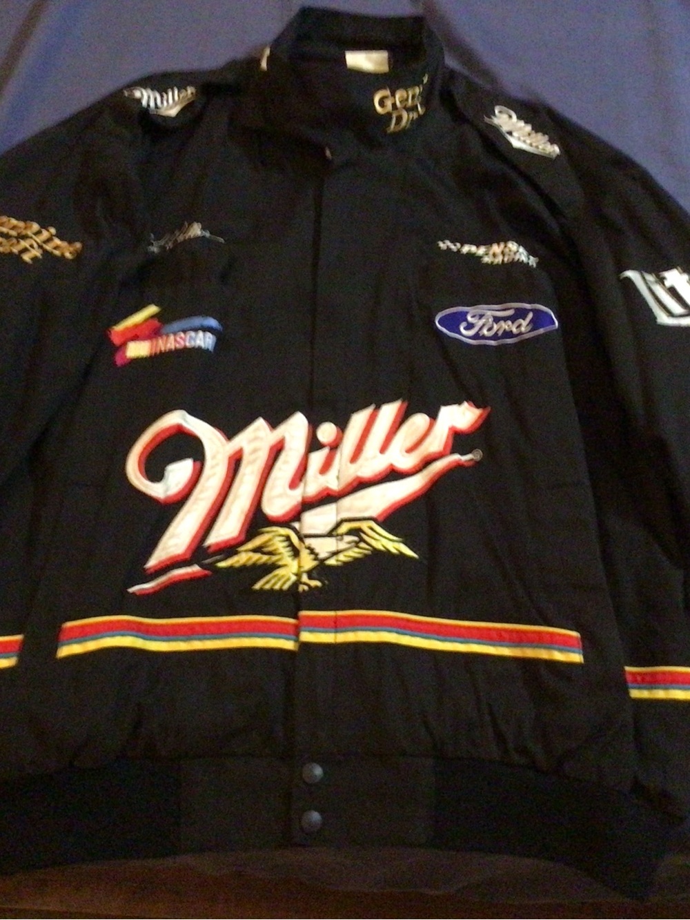Nascar Black Racing Jacket with Red and Yellow Accents